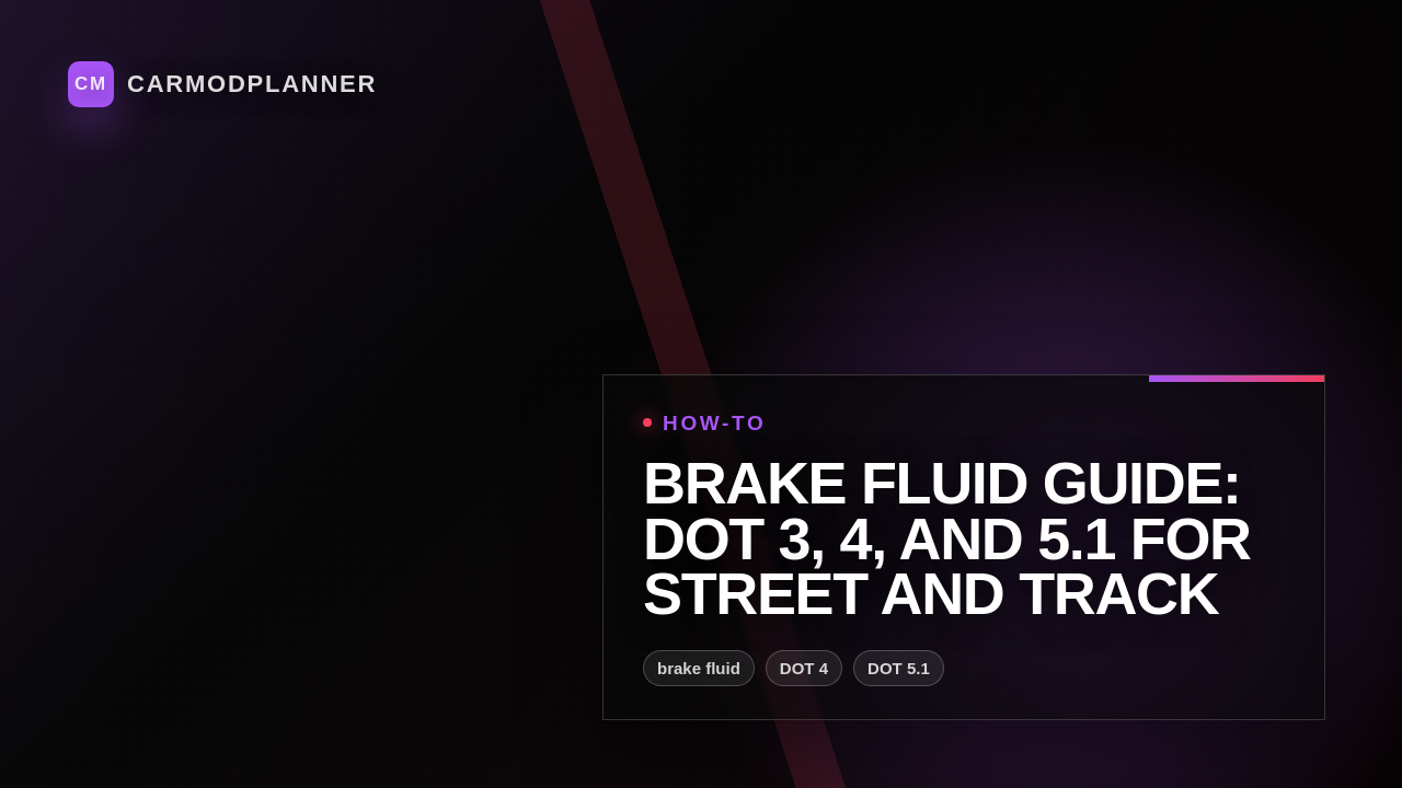 Brake Fluid Guide: DOT 3, 4, and 5.1 for Street and Track