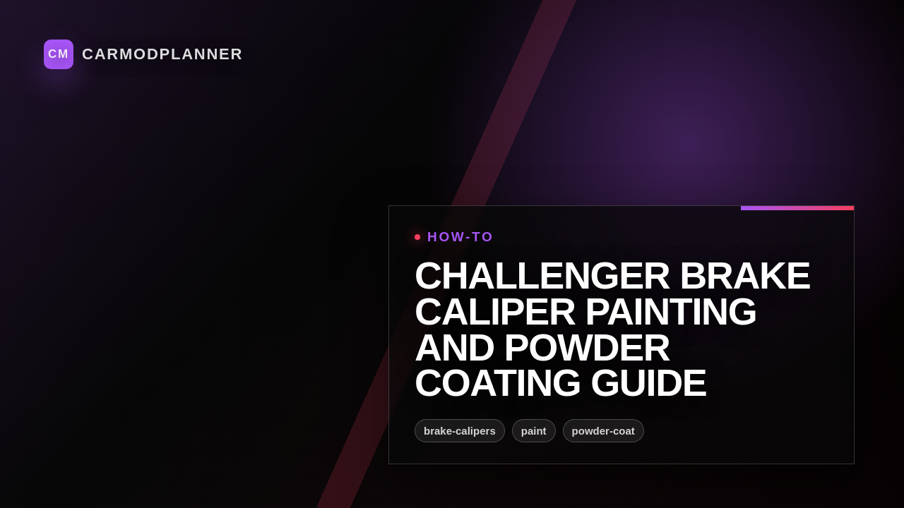 Challenger Brake Caliper Painting and Powder Coating Guide