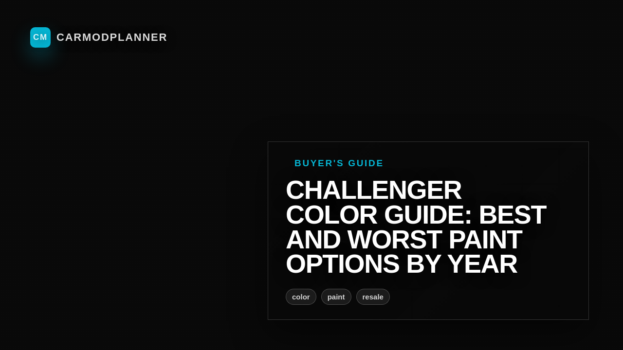 Challenger Color Guide: Best and Worst Paint Options by Year