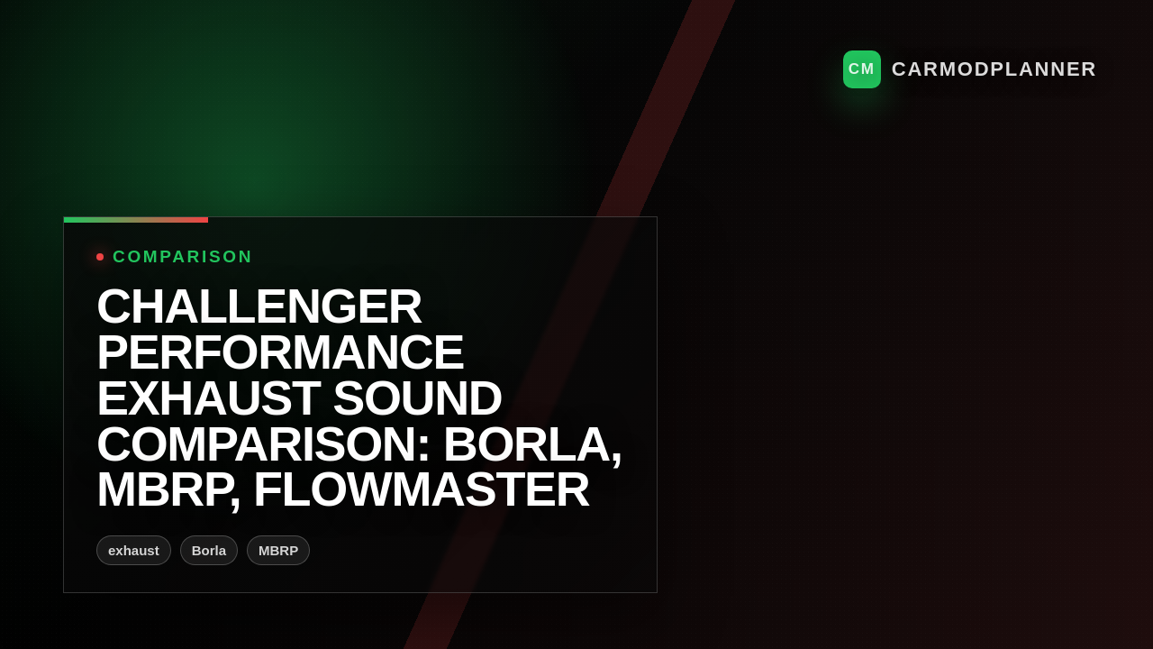 Challenger Performance Exhaust Sound Comparison: Borla, MBRP, Flowmaster