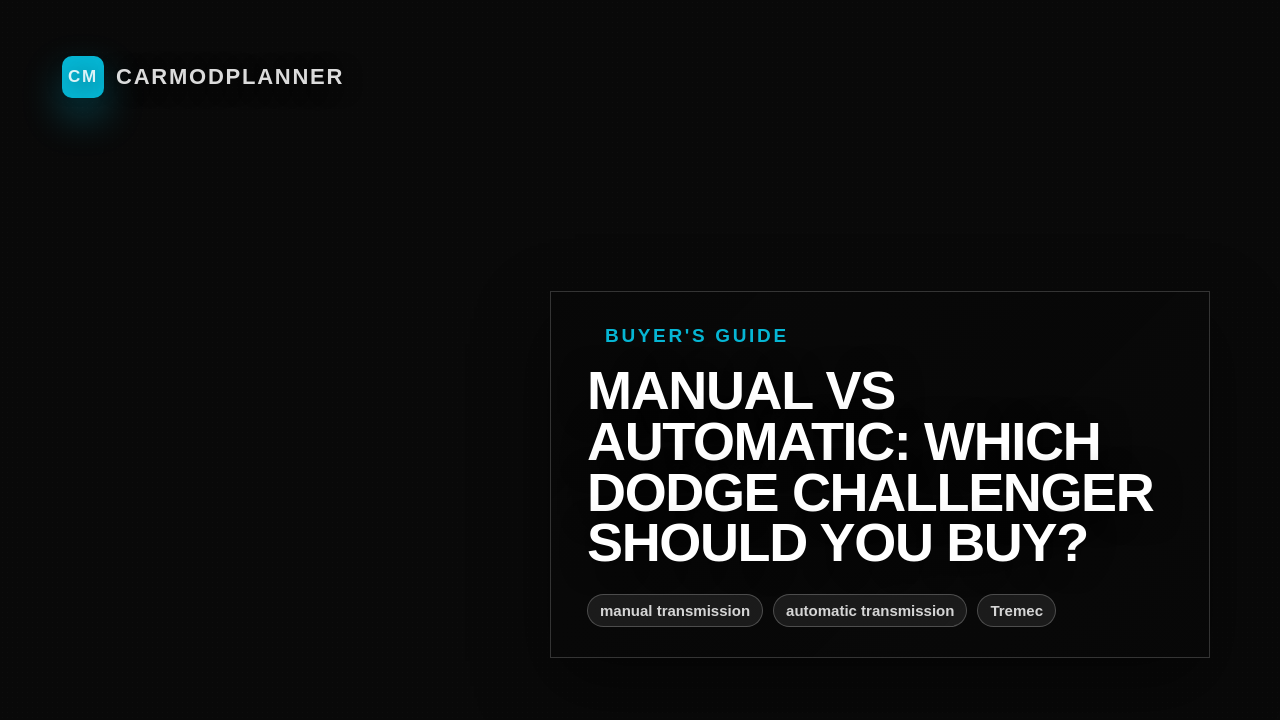Manual vs Automatic: Which Dodge Challenger Should You Buy?