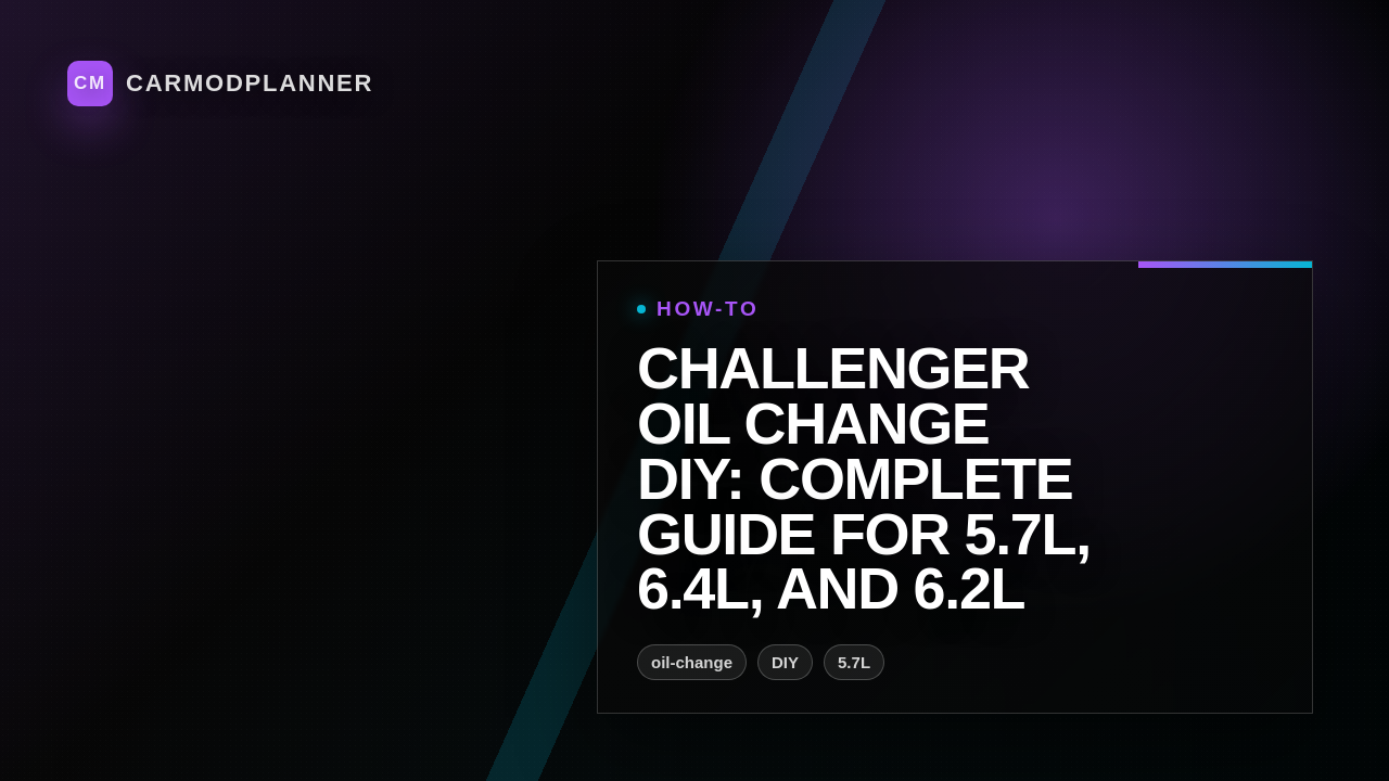 Challenger Oil Change DIY: Complete Guide for 5.7L, 6.4L, and 6.2L