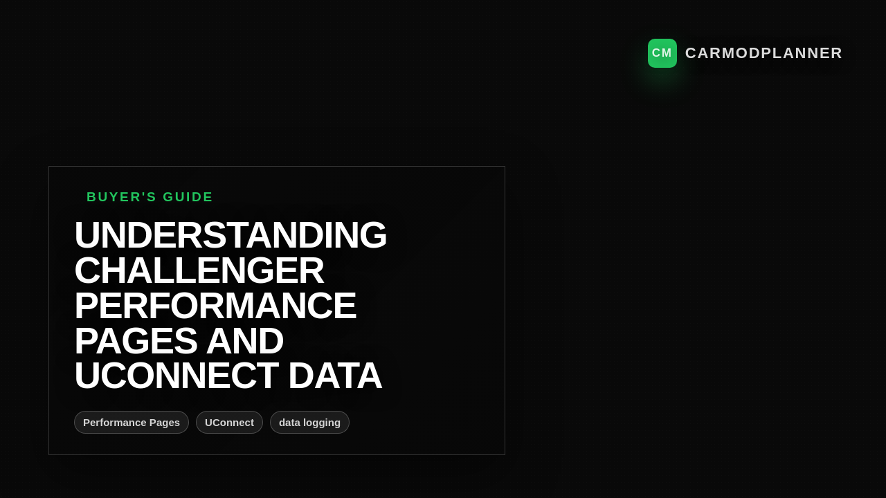 Understanding Challenger Performance Pages and UConnect Data