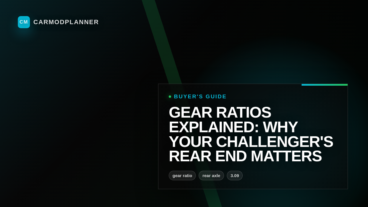 Gear Ratios Explained: Why Your Challenger's Rear End Matters