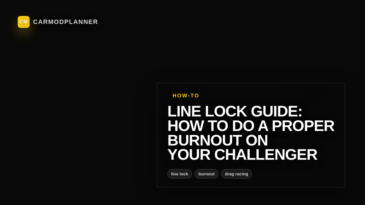 Line Lock Guide: How to Do a Proper Burnout on Your Challenger