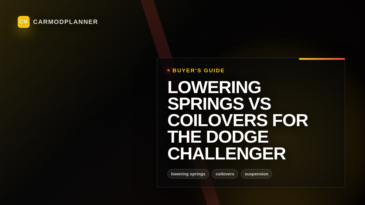 Lowering Springs vs Coilovers for the Dodge Challenger