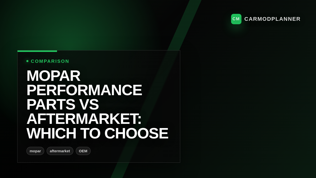 Mopar Performance Parts vs Aftermarket: Which to Choose