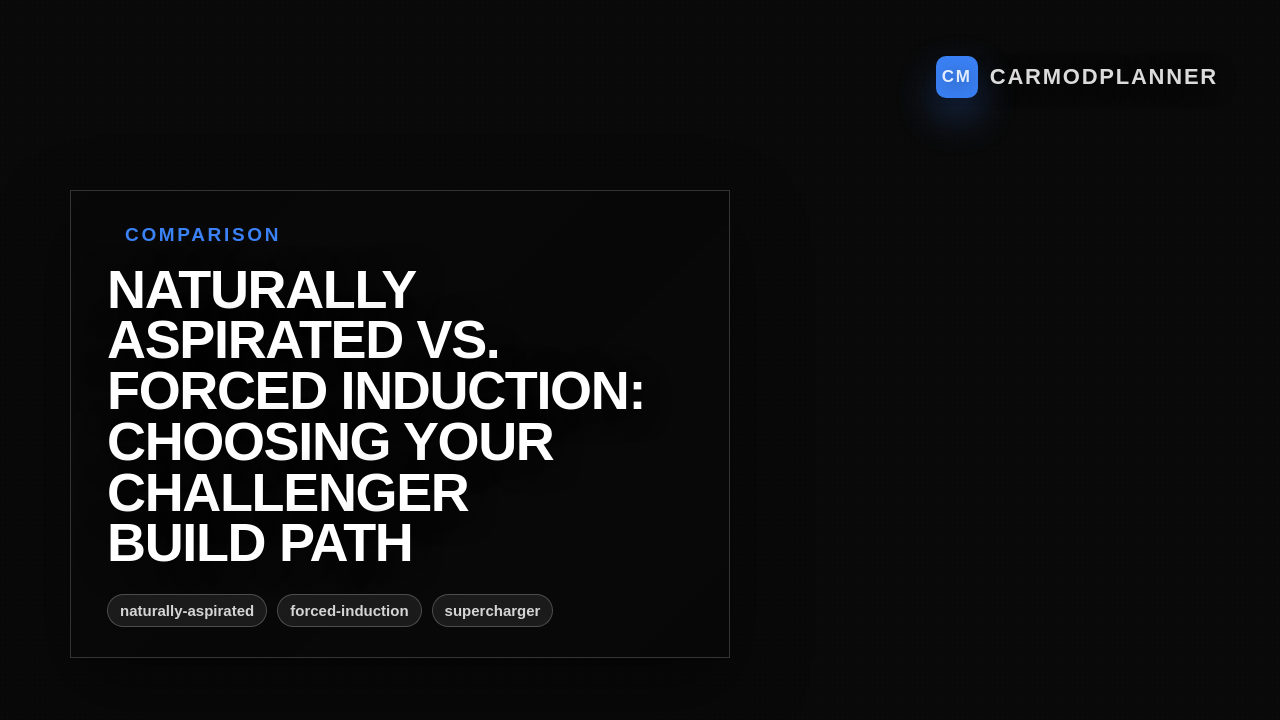 Naturally Aspirated vs. Forced Induction: Choosing Your Challenger Build Path