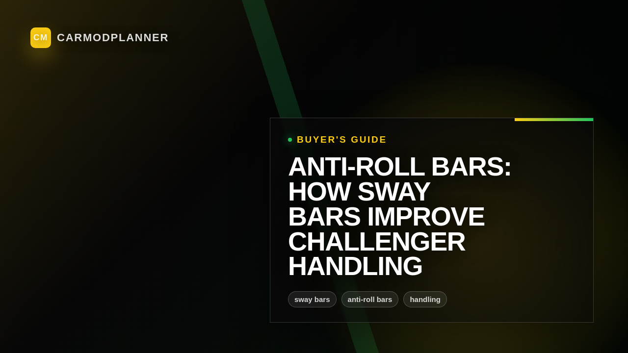Anti-Roll Bars: How Sway Bars Improve Challenger Handling